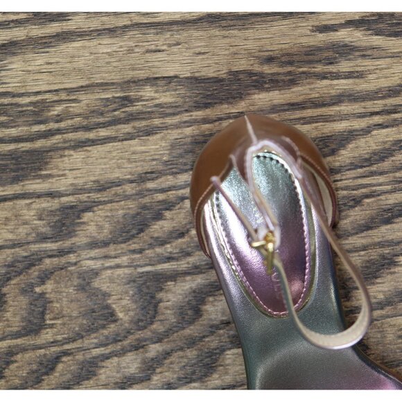 NWT Kenneth Cole New York Block Heel Luisa Wedge Sandal Rose Gold Multi Pink 7M - Picture 12 of 13